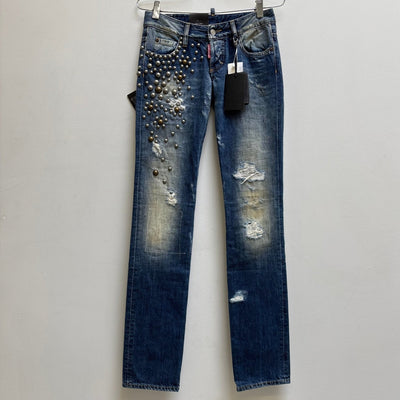 00s Dsquared2 Studded Slim Jeans