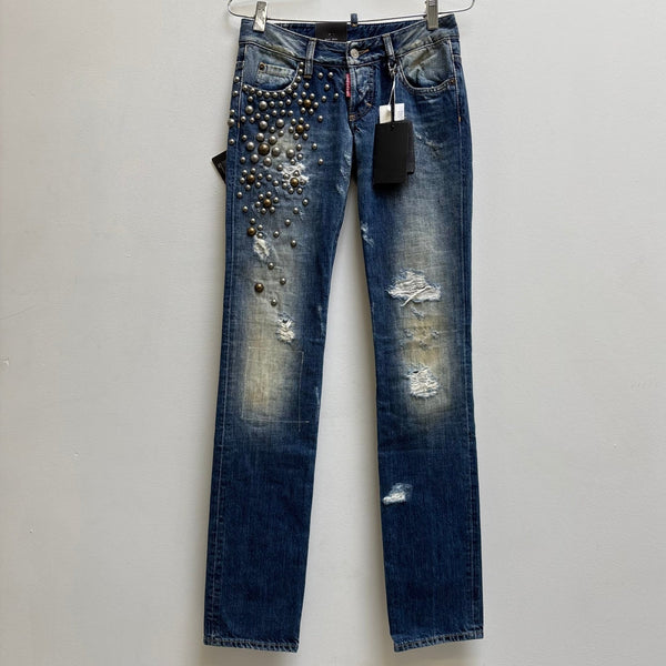 00s Dsquared2 Studded Slim Jeans