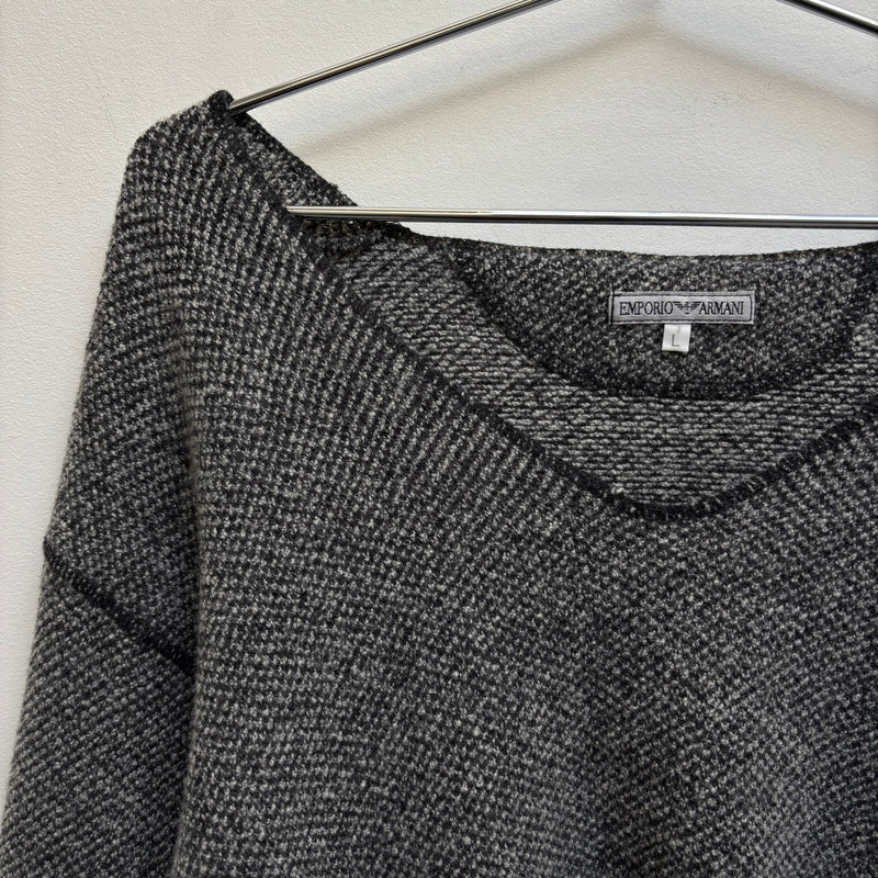Empirio Armani Salt & Pepper Wool Knit Cardigan