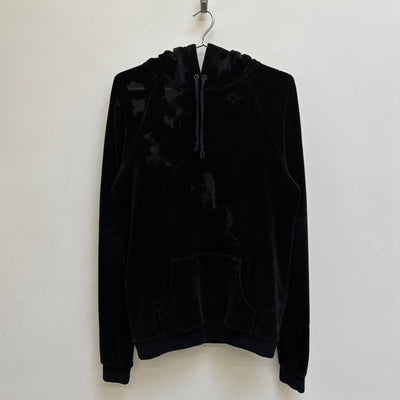 FW18 Saint Laurent Paris Distressed Velvet Hoodie