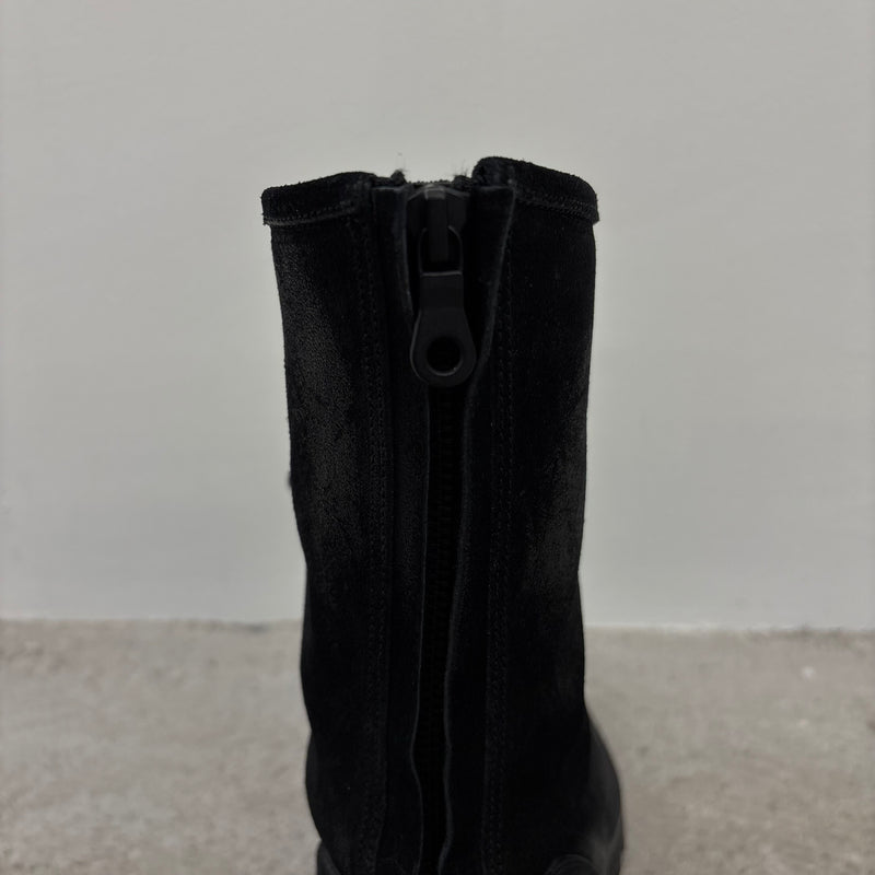 Shellac Cowhide Suede Leather Long Boots