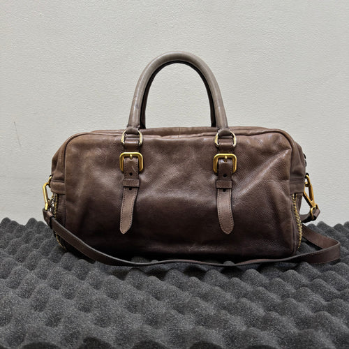 FW07 Prada Glace Ombré Calf Leather Zipper Satchel Bag