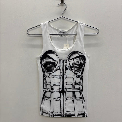 FW24 Jean Paul Gaultier Corset Printed Jersey Tank Top