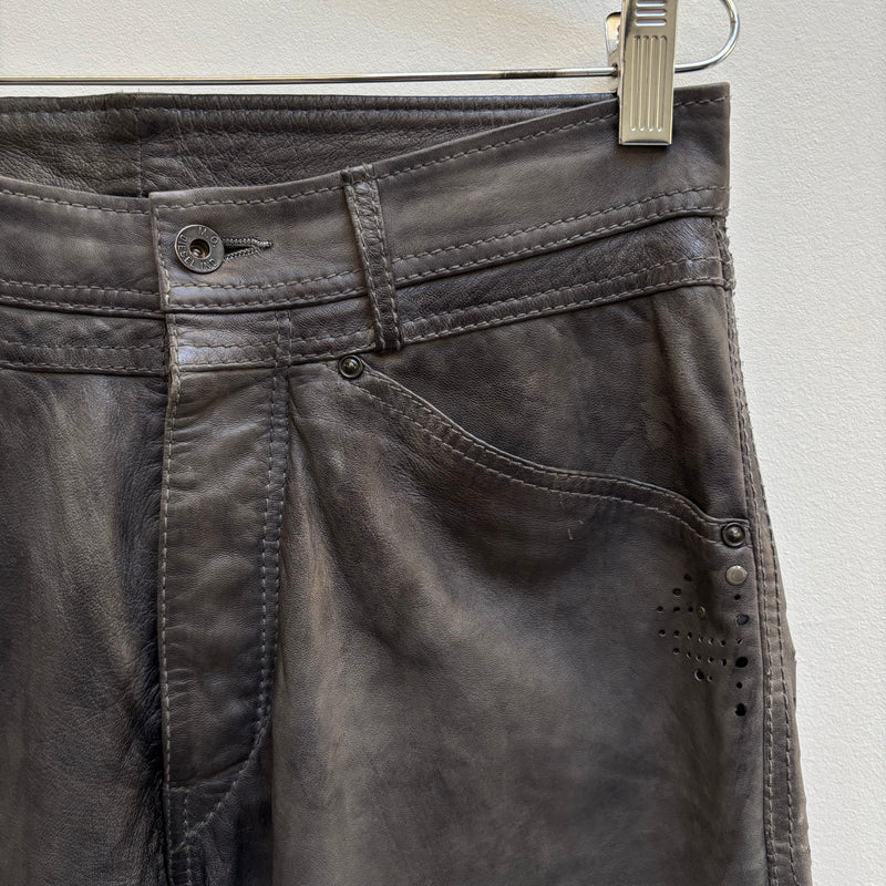 Diesel Sea Green Perforated Lambskin Jeans