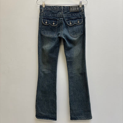 Atsuro Tayama Faded Distressed Flare Jeans