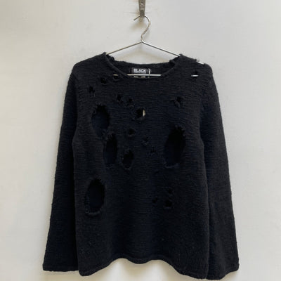 AW23 Comme Des Garçons BLACK Distressed Wool Sweater