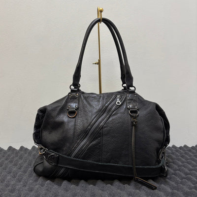 Zer Full Grain Leather Cross Zip Handbag