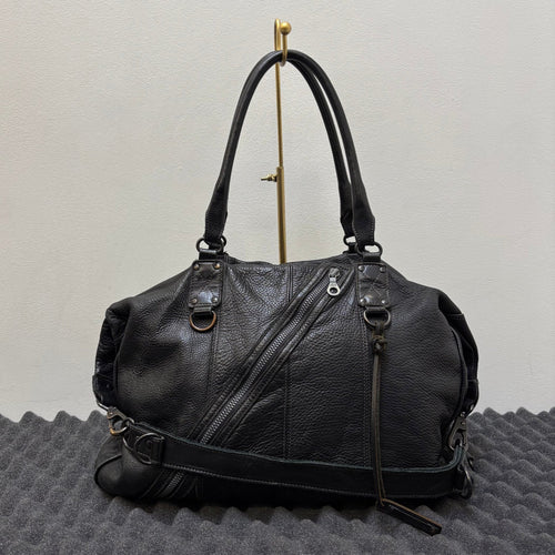 Zer Full Grain Leather Cross Zip Handbag