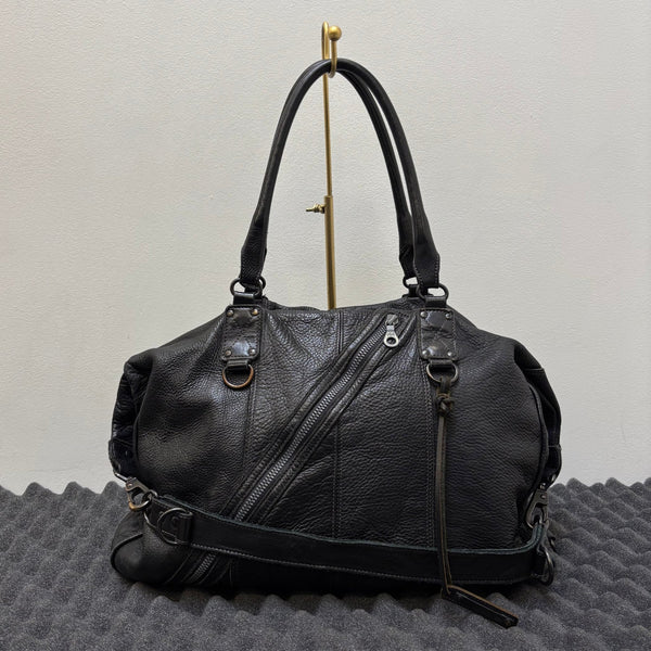 Zer Full Grain Leather Cross Zip Handbag