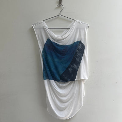 00S Helmut Lang Print Gathered Top