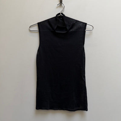 SS97 Gucci by Tom Ford Sheer Mesh Sleeveless Mock-Neck Top