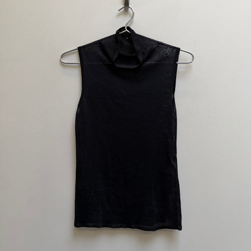 SS97 Gucci by Tom Ford Sheer Mesh Sleeveless Mock-Neck Top