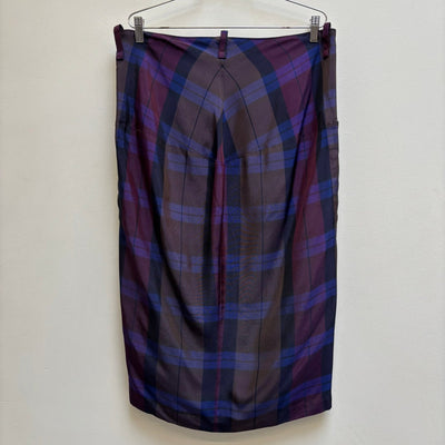 Y’s by Yohji Yamamoto Tartan Check Midi Skirt