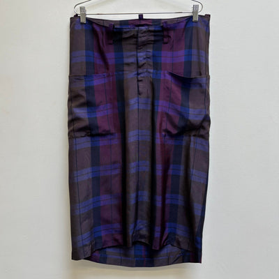Y’s by Yohji Yamamoto Tartan Check Midi Skirt