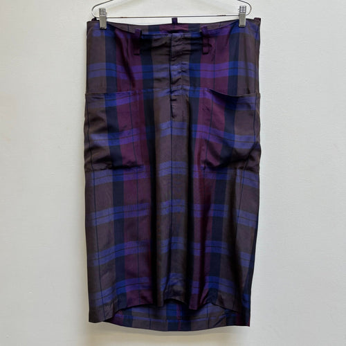 Y’s by Yohji Yamamoto Tartan Check Midi Skirt