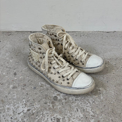 SS19 Saint Laurent Studded Bedford High Top Sneakers