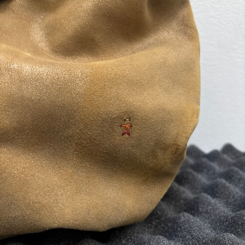 Henry Beguelin Embroidered Suede Leather Hobo Bag