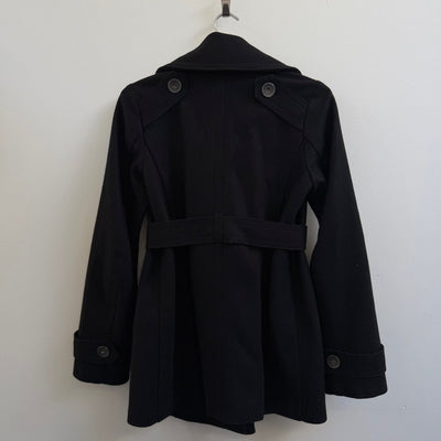 00s Plein Sud Jeanius Double Breasted Belted Trench-Style Pea Coat