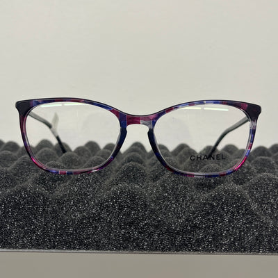 Chanel Purple & Blue Faux Tortoise Shell Optical Glasses
