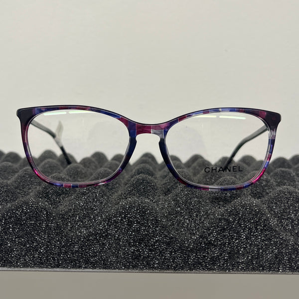 Chanel Purple & Blue Faux Tortoise Shell Optical Glasses