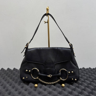 FW03 Gucci by Tom Ford Horsebit Chain Leather Shoulder Bag