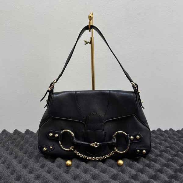 FW03 Gucci by Tom Ford Horsebit Chain Leather Shoulder Bag