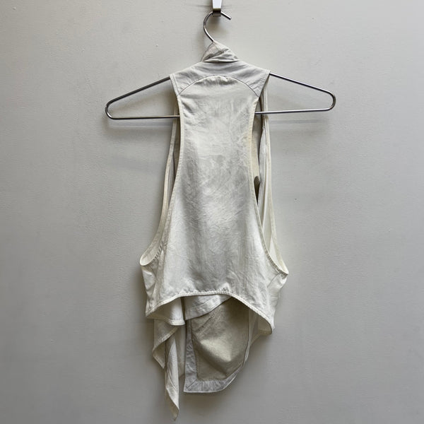 Helmut Lang Asymmetrical Leather Vest Top