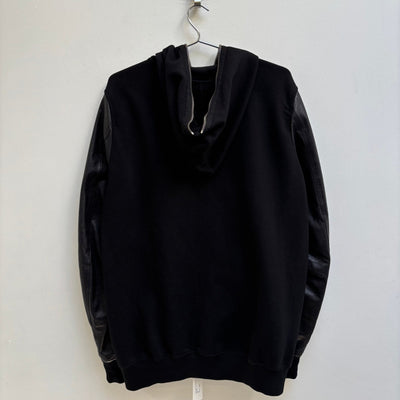 SS15 Rick Owens ‘FAUN’ Leather Sleeve Gimp Zip Up Hoodie