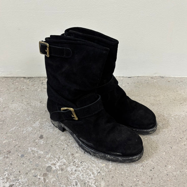 Mihara Yasuhiro Twisted Suede Engineer Boots