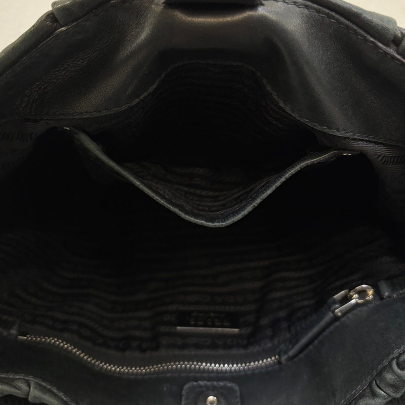 Prada Gaufre Leather Shoulder Hobo Bag