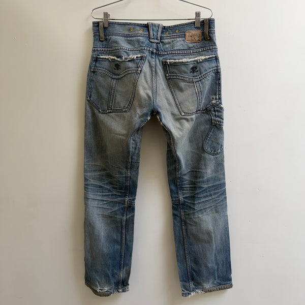 Diesel Lightwash Distressed Cargo Jeans