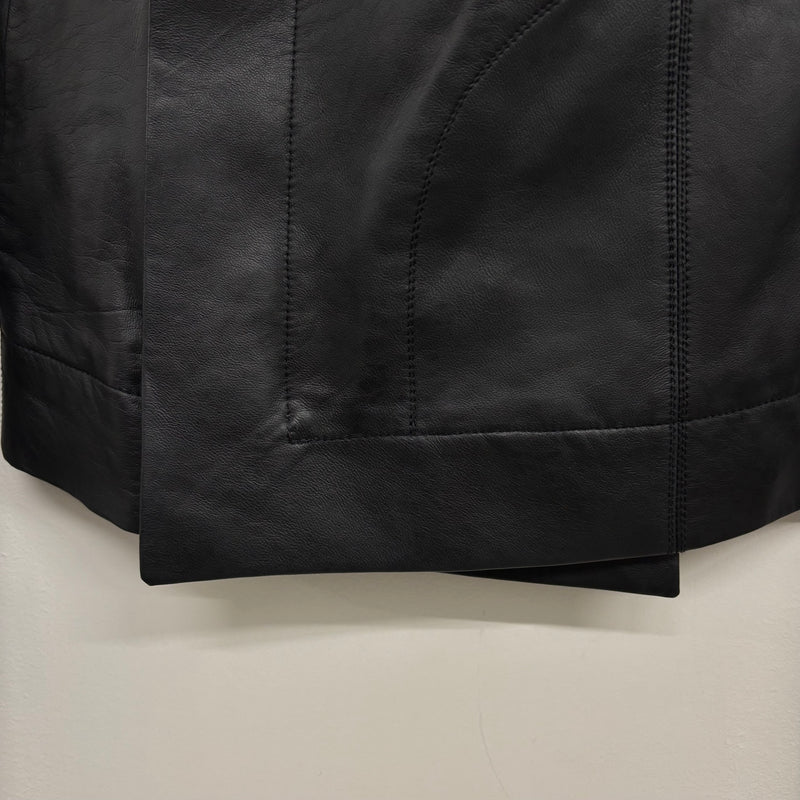 SS15 Rick Owens ‘FAUN’ Funnel Neck Leather Jacket