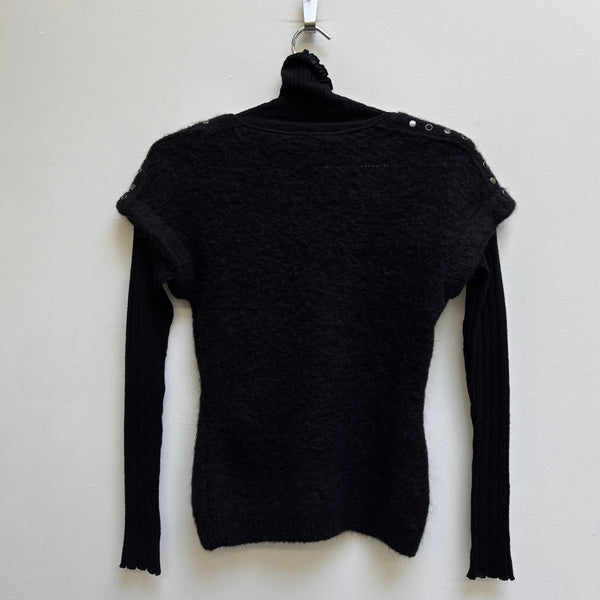 Roberto Cavalli Mohair Studded Shoulder Knit Long Sleeve