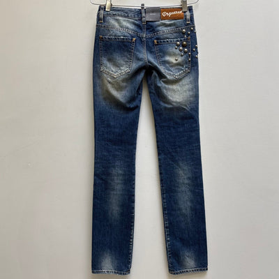 00s Dsquared2 Studded Slim Jeans