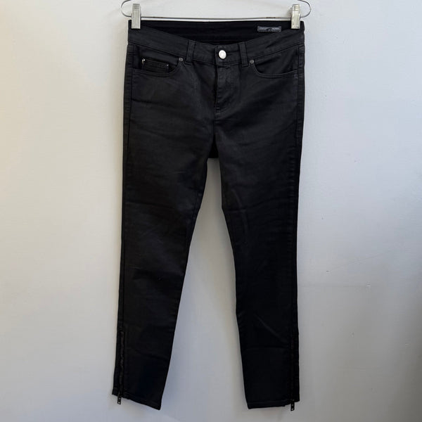 FW14 Alexander McQueen Coated Ankle Zip Skinny Jeans