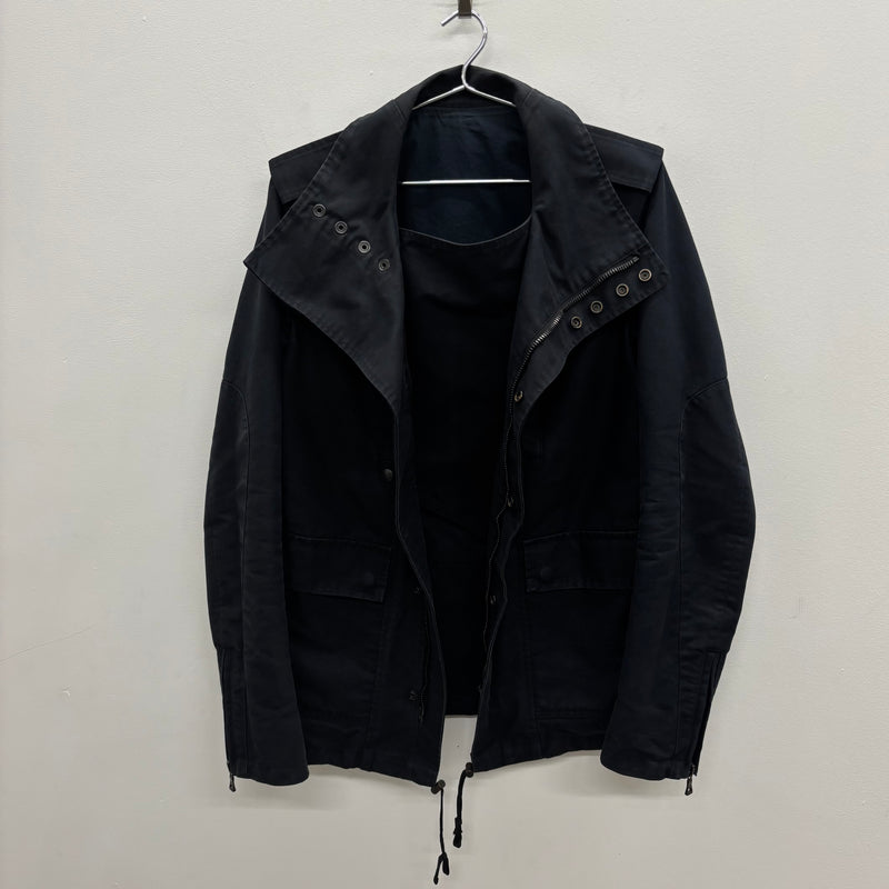 Balmain Biker Parka High Collar Jacket