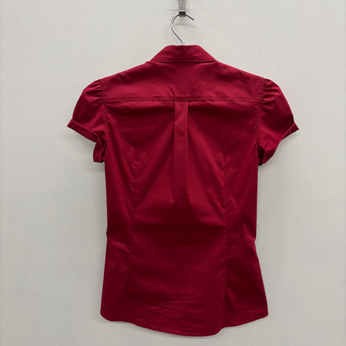 SS09 Prada Scarlet Short Sleeve Button Up Blouse