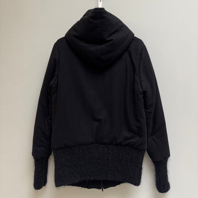 FW18 Ann Demeulemeester Wool Hooded Layered Jacket