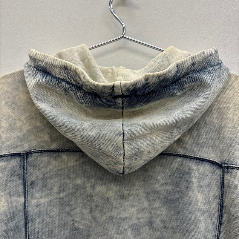 Balmain Semi Washed Zip Up Hoodie