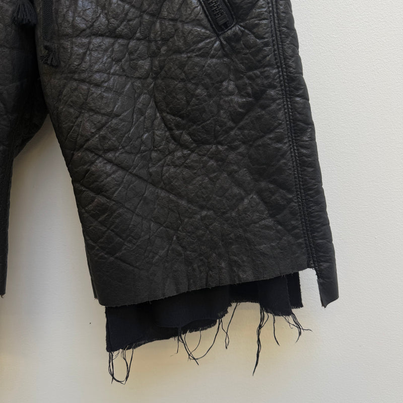 00s Le Grande Bleu (L.G.B.) Layered Deer Leather Shorts