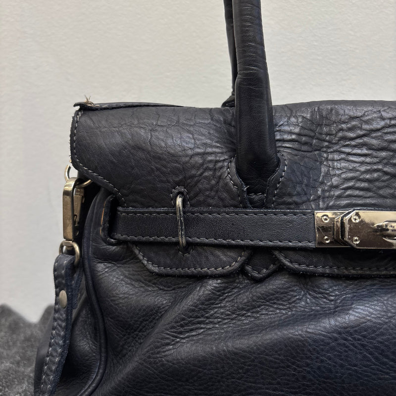 Firkin Navy Star Leather Handbag