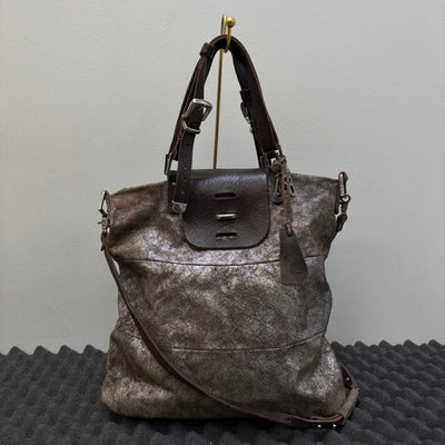 A.S.98 Metallic Leather Shoulder Hobo Bag