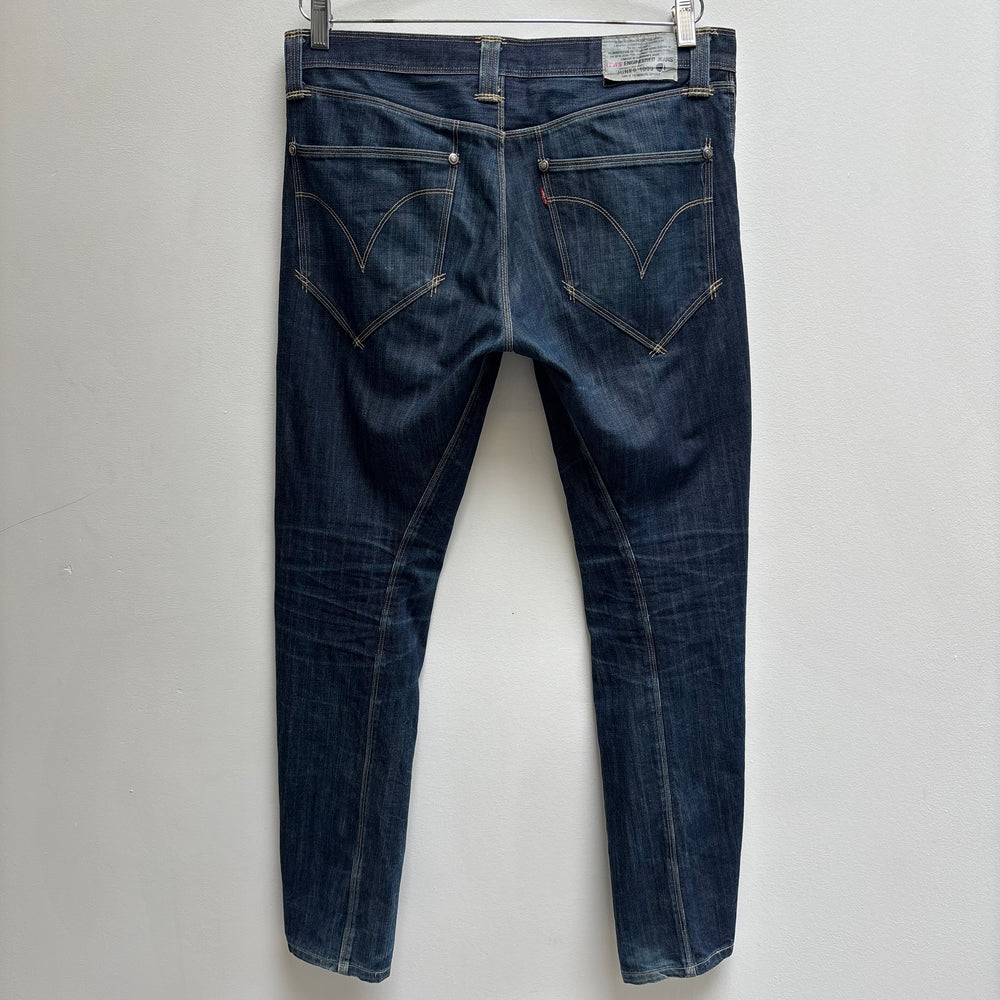 Levi's Engineered Distressed Dark Wash Jeans