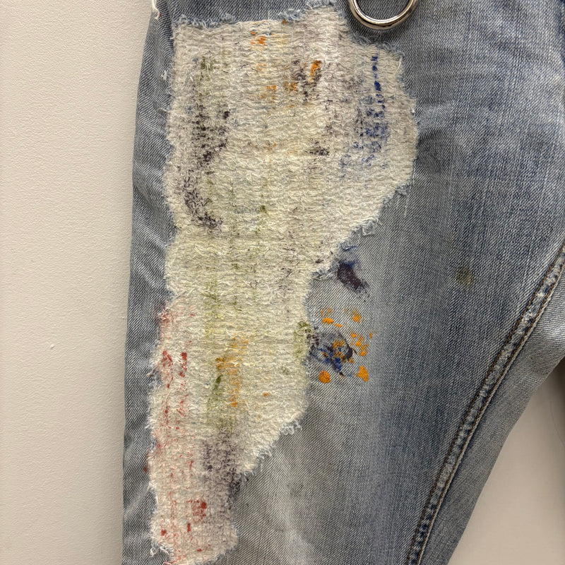 00s Dolce & Gabbana Paint Splattered Distressed Jeans