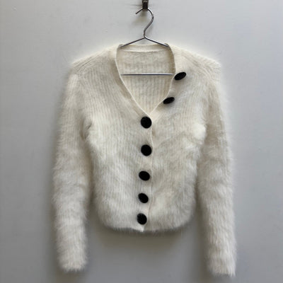 FW15 Balenciaga Angora Button Up Cardigan