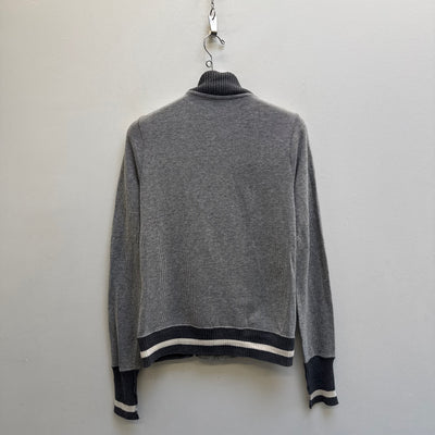 00s Hysteric Glamour Striped Patch Zip Up Sweater