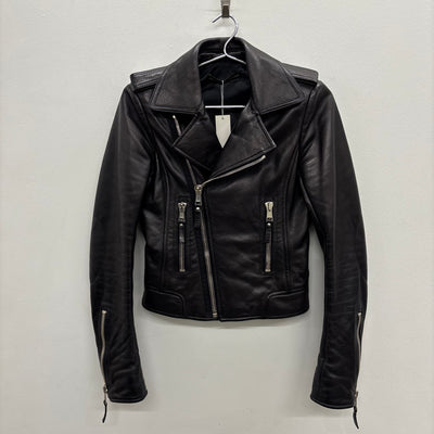 FW12 Balenciaga By Nicholas Ghesquiere Leather Moto Jacket (Silver Zipper)