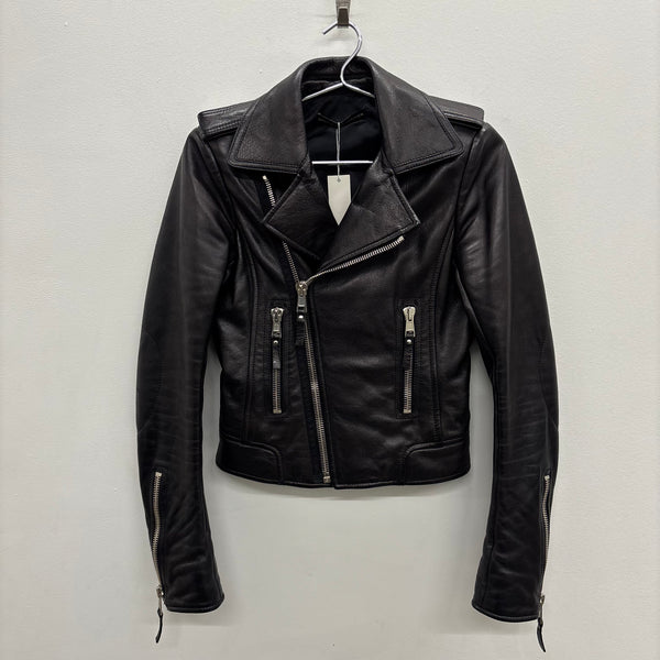 FW12 Balenciaga By Nicholas Ghesquiere Leather Moto Jacket (Silver Zipper)