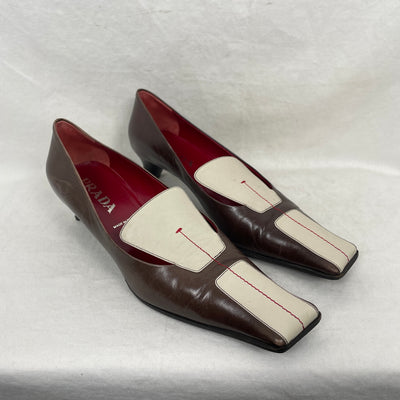 Prada Square Toe Kitten Heels