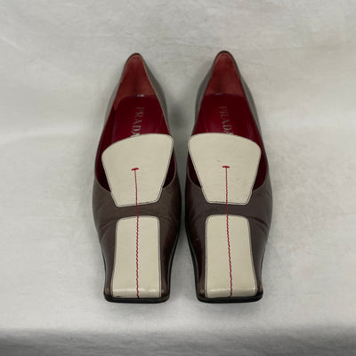 Prada Square Toe Kitten Heels
